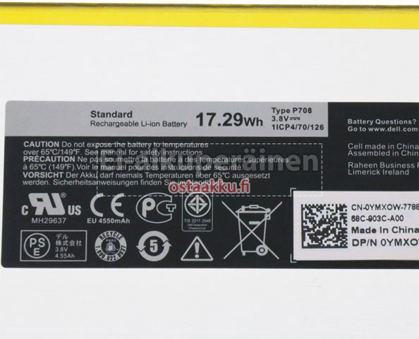 Dell-Venue 7 3740 vaihtoakuista Dell-Venue 7 3740 vaihtoakuista