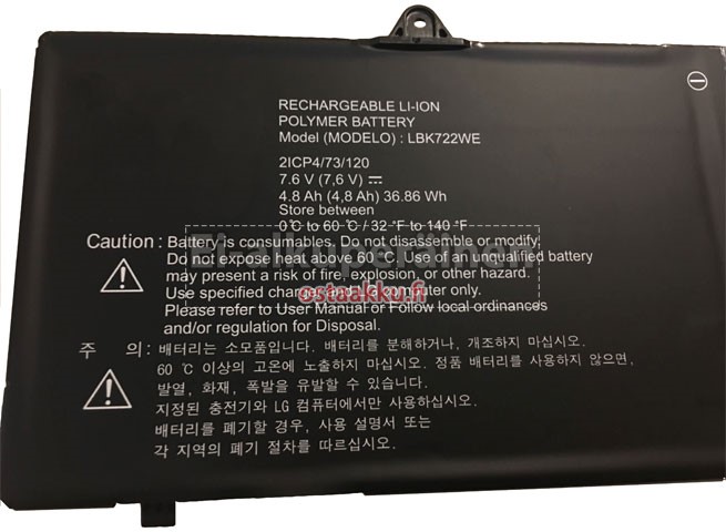 LG-LBK722WE(2ICP4/73/120) vaihtoakuista LG-LBK722WE(2ICP4/73/120) vaihtoakuista